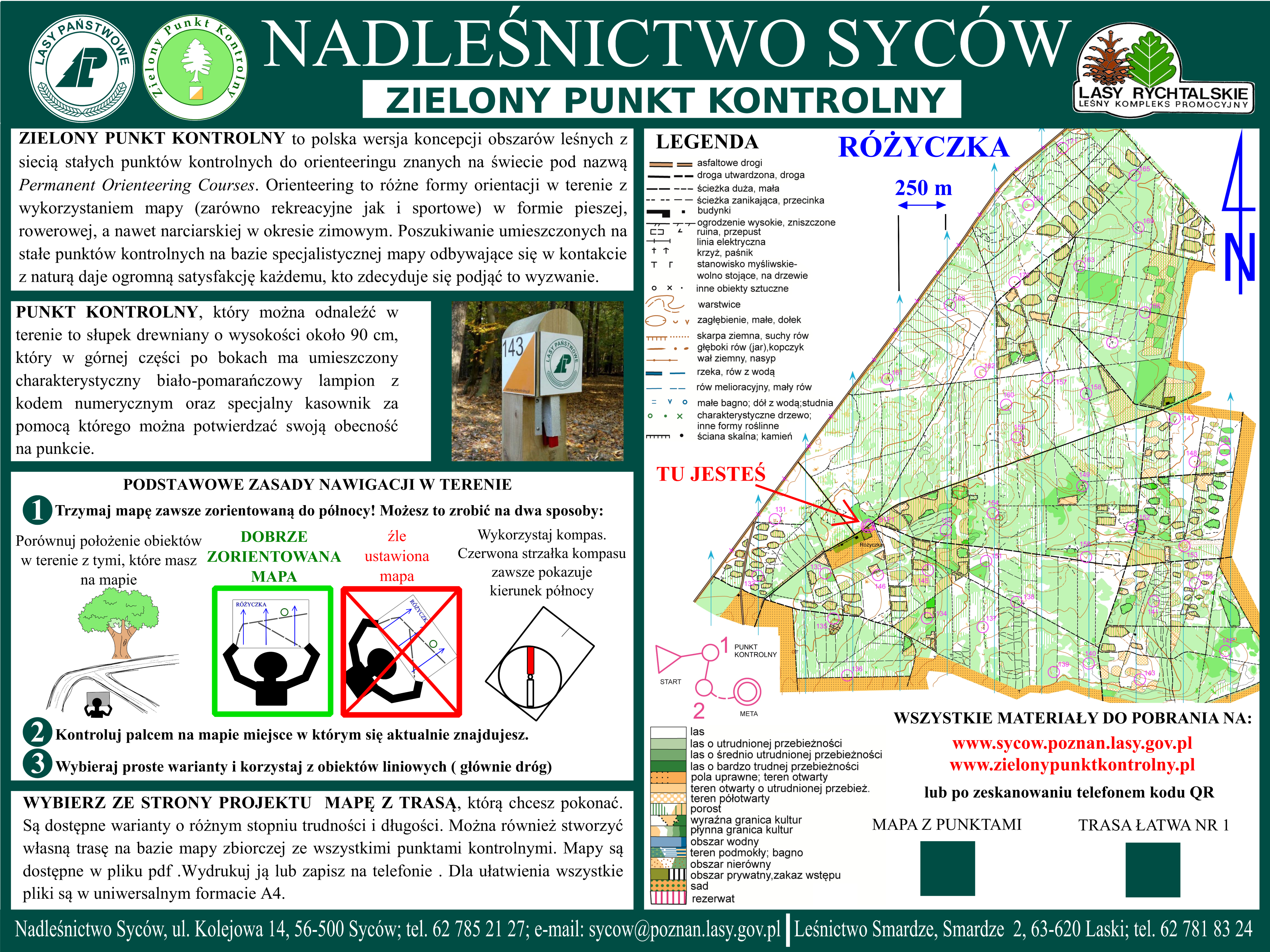 Zdjęcie przedstawia tablicę Zielonego Punktu Kontrolnego - Archiwum Nadleśnictwa Syców